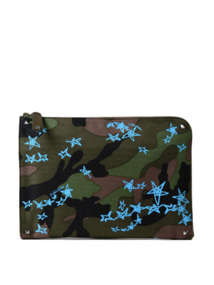 VALENTINO GARAVANI: pochette - Porta documenti stelle Zandra blu