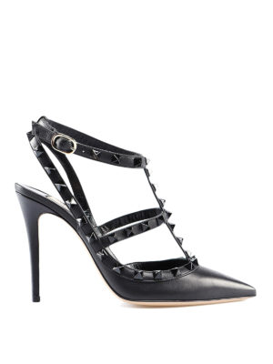 VALENTINO GARAVANI: scarpe décolleté - Slingback Rockstud in pelle