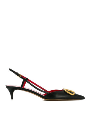 VALENTINO GARAVANI: scarpe décolleté - Slingback Vlogo in pelle bicolor