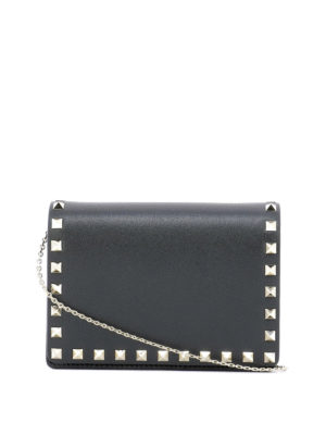 VALENTINO GARAVANI: borse a tracolla - Tracolla a scatoletta Rockstud nera