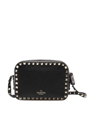 VALENTINO GARAVANI: borse a tracolla - Borsa a tracolla Rockstud in pelle nera