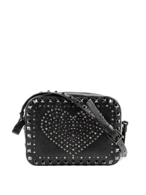 VALENTINO GARAVANI: borse a tracolla - Borsa a tracolla Rockstud in pelle con cuore
