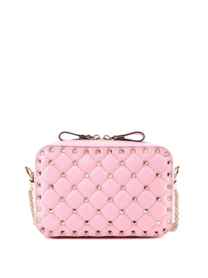 VALENTINO GARAVANI: borse a tracolla - Tracollina Rockstud Spike in pelle matelassé