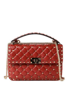VALENTINO GARAVANI: borse a tracolla - Borsa a tracolla Rockstud Spike rossa