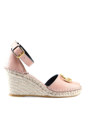 VALENTINO GARAVANI: espadrillas - Espadrillas con zeppa Vlogo rosa chiaro