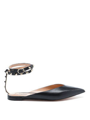 VALENTINO GARAVANI: flat shoes - Studded pointy toe flats