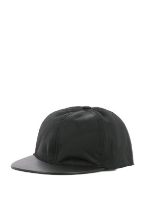 VALENTINO GARAVANI: cappelli - Cappellino in nylon camouflage e pelle