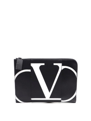 VALENTINO GARAVANI: laptop bags & briefcases - V logo leather document case