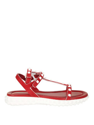 VALENTINO GARAVANI: sandali - Sandali Free Rockstud rossi