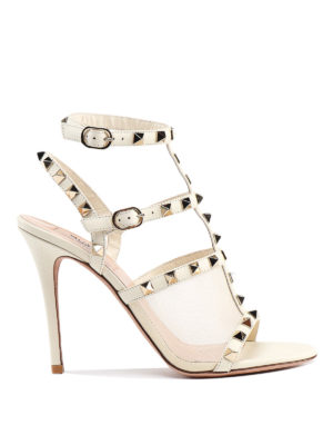 VALENTINO GARAVANI: sandali - Sandali Rockstud in pelle
