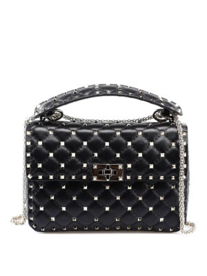 VALENTINO GARAVANI: borse a spalla - Borsa Rockstud Spike media nera