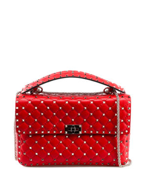 VALENTINO GARAVANI: borse a spalla - Borsa Rockstud Spike  grande rossa