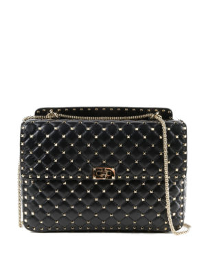VALENTINO GARAVANI: borse a spalla - Borsa Rockstud Spike in pelle matelassé