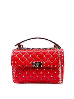 VALENTINO GARAVANI: borse a spalla - Borsa media Rockstud Spike rossa