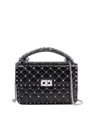 VALENTINO GARAVANI: borse a spalla - Borsa media Rockstud Spike.it nera