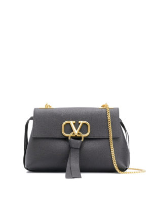 VALENTINO GARAVANI: borse a spalla - Borsa a spalla Vring nera in pelle