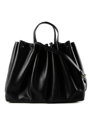 VALENTINO GARAVANI: shopper - Borsa shopping in pelle con borchiette e logo