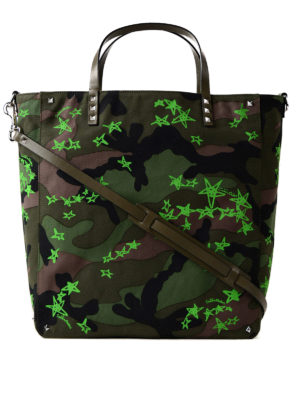 VALENTINO GARAVANI: shopper - Shopper Zandra camouflage e verde