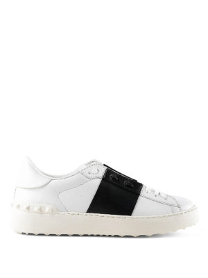 VALENTINO GARAVANI: sneakers - Sneaker Open in pelle con banda nera