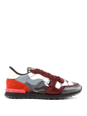 VALENTINO GARAVANI: sneakers - Sneaker Rockrunner Camouflage grigio chiaro