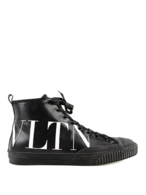 VALENTINO GARAVANI: sneakers - Sneaker alte VLTN nere in pelle