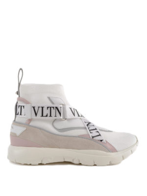 VALENTINO GARAVANI: sneakers - Sneaker alte a calza con cinturini VLTN