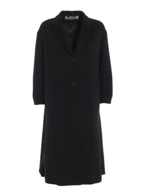 VALENTINO: cappotti al ginocchio - Cappotto classico monopetto in panno nero