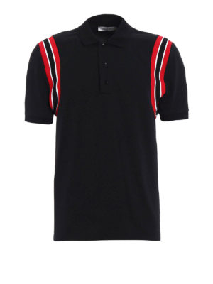 Valentino: polo shirts - Striped armholes polo with patch
