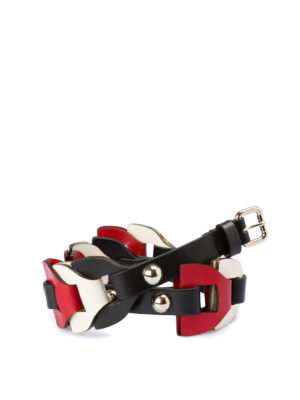 VALENTINO RED: cinture - Cintura Threads in pelle tricolore