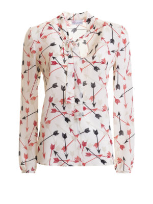 VALENTINO RED: blouses - Arrow print silk blouse