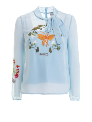 VALENTINO RED: bluse - Blusa con ricami Flora e Fauna