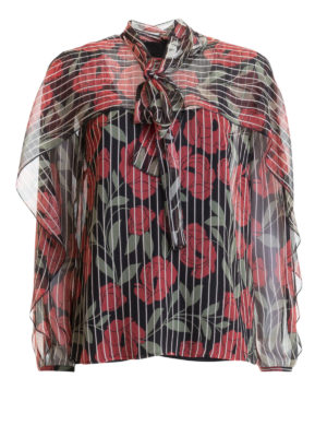 VALENTINO RED: blouses - Floral print silk blouse