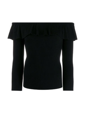 VALENTINO RED: Escotes barcos - Suéter Con Escote Barco - Negro