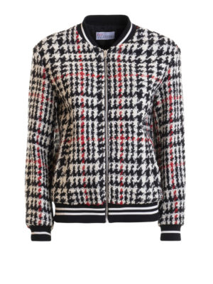 VALENTINO RED: bombers - Houndstooth wool blend bomber