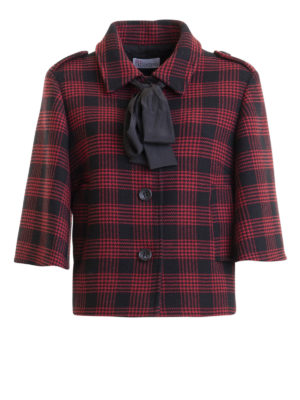 VALENTINO RED: casual jackets - Prince of Wales wool blend jacket