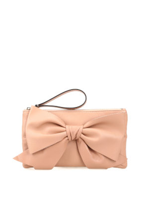 VALENTINO RED: pochette - Clutch in nappa con maxi fiocco