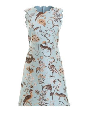 VALENTINO RED: abiti da cocktail - Abito in broccato con motivo Flora e Fauna