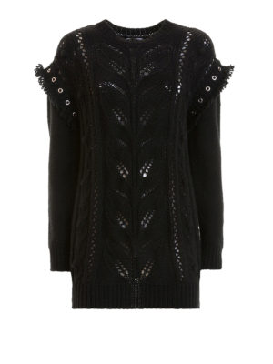 VALENTINO RED: maglia collo rotondo - Pull lavorato con occhielli e frangette