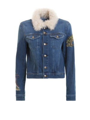 VALENTINO RED: giacche denim - Giacca in denim Rettili e Uccelli Incantati