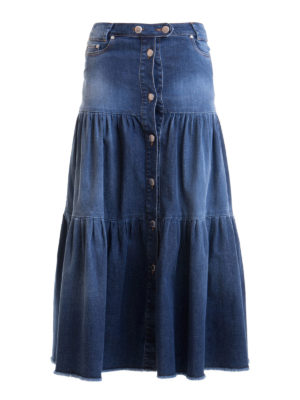 VALENTINO RED: Knee length skirts & Midi - Denim midi skirt