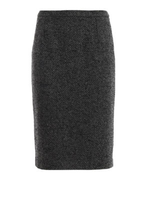 VALENTINO RED: gonne al ginocchio  e longuette - Gonna spigata in misto lana