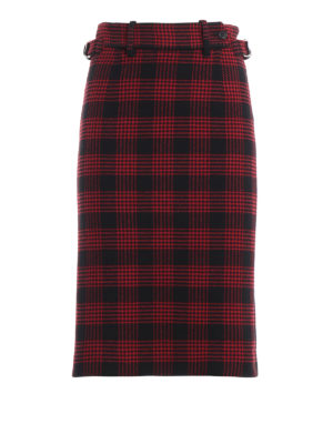 VALENTINO RED: Knee length skirts & Midi - Prince of Wales two-tone pencil skirt