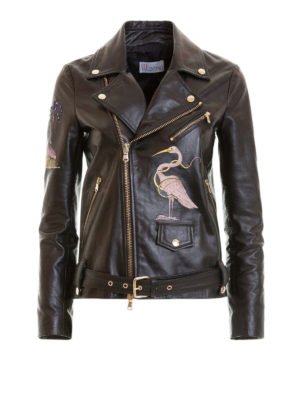 VALENTINO RED: giacche in pelle - Giacca in pelle Rettili e Uccelli Incantati