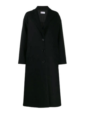 VALENTINO RED: long coats - Ruched yolk wool blend coat
