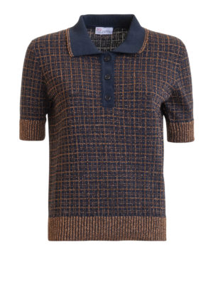 VALENTINO RED: polo shirts - Check motif lurex polo