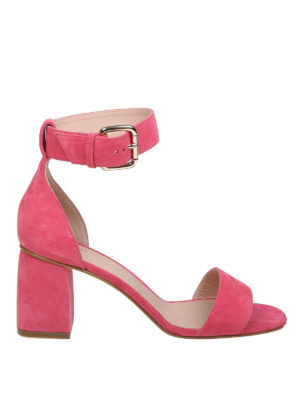 VALENTINO RED: sandali - Sandali in camoscio rosa