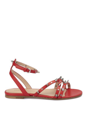 VALENTINO RED: sandali - Sandali Romantic Punk in pelle con borchie