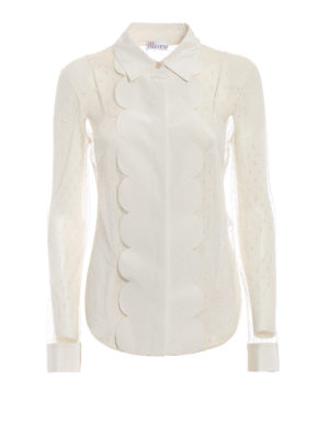 VALENTINO RED: shirts - Tulle point d'esprit scallop shirt