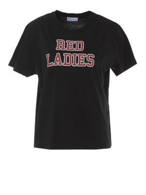 VALENTINO RED: t-shirts - Red Ladies print black T-shirt