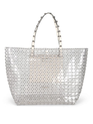 VALENTINO RED: shopper - Borsa Flower Puzzle trasparente